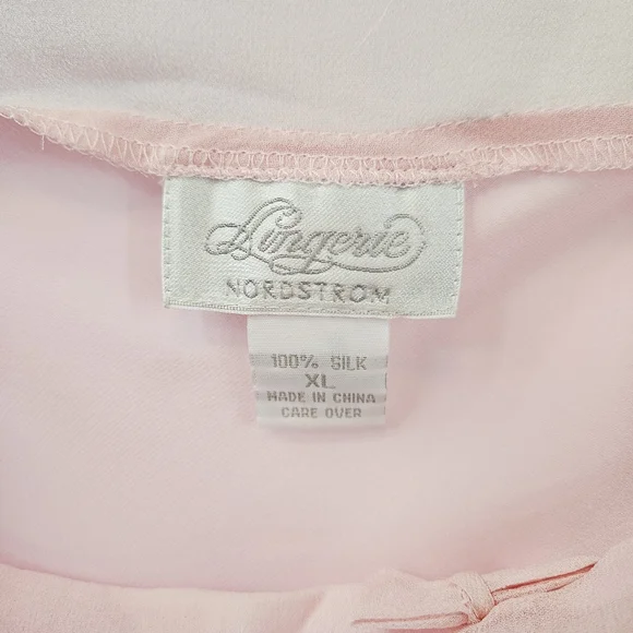 Vintage Nordstrom Lingerie 100% Silk Bow Slip Dress XL - Picture 8 of 9